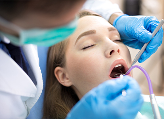 Relaxed patient during dental treatment